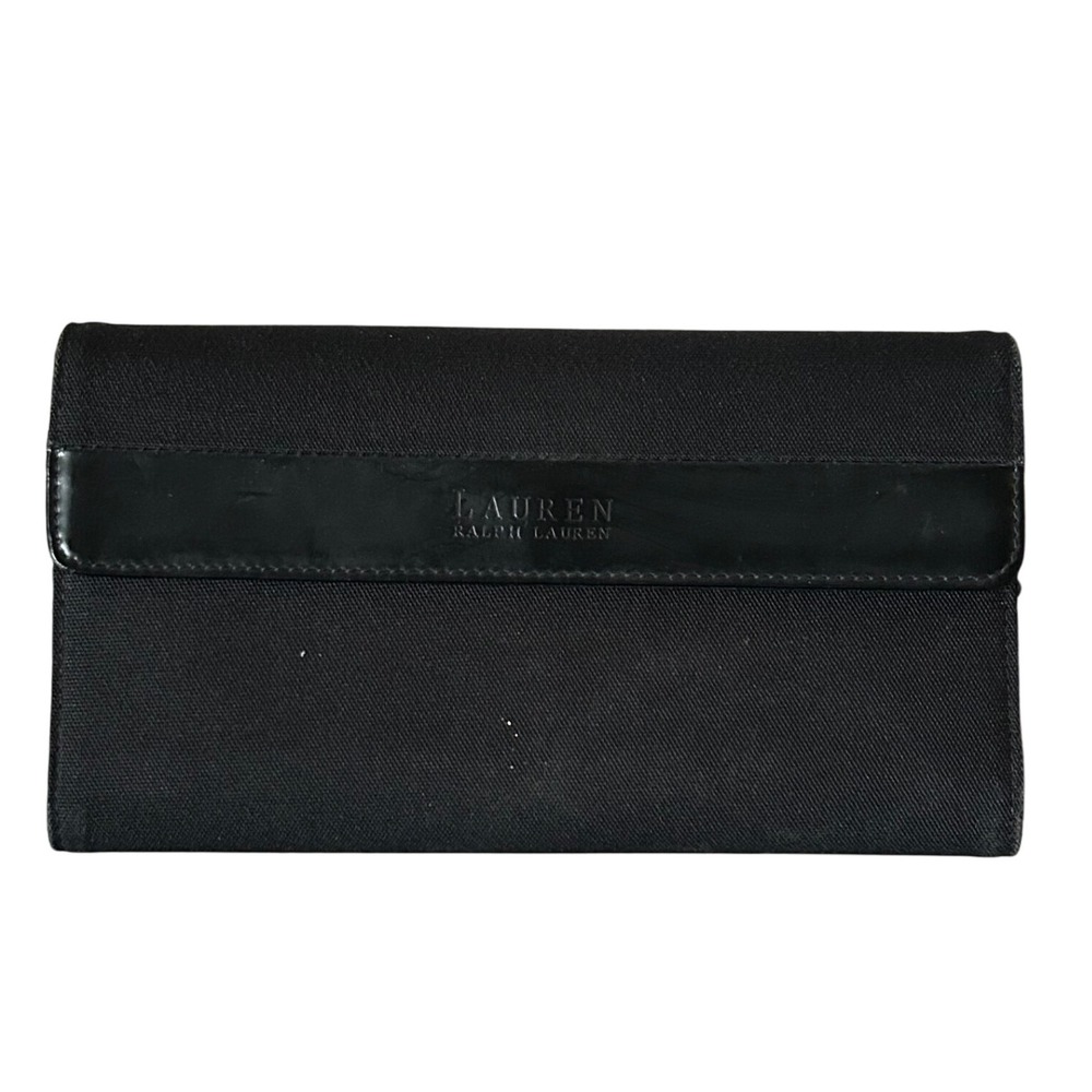 Vintage Lauren Ralph Lauren Black Wallet Clutch Snap Closure‎